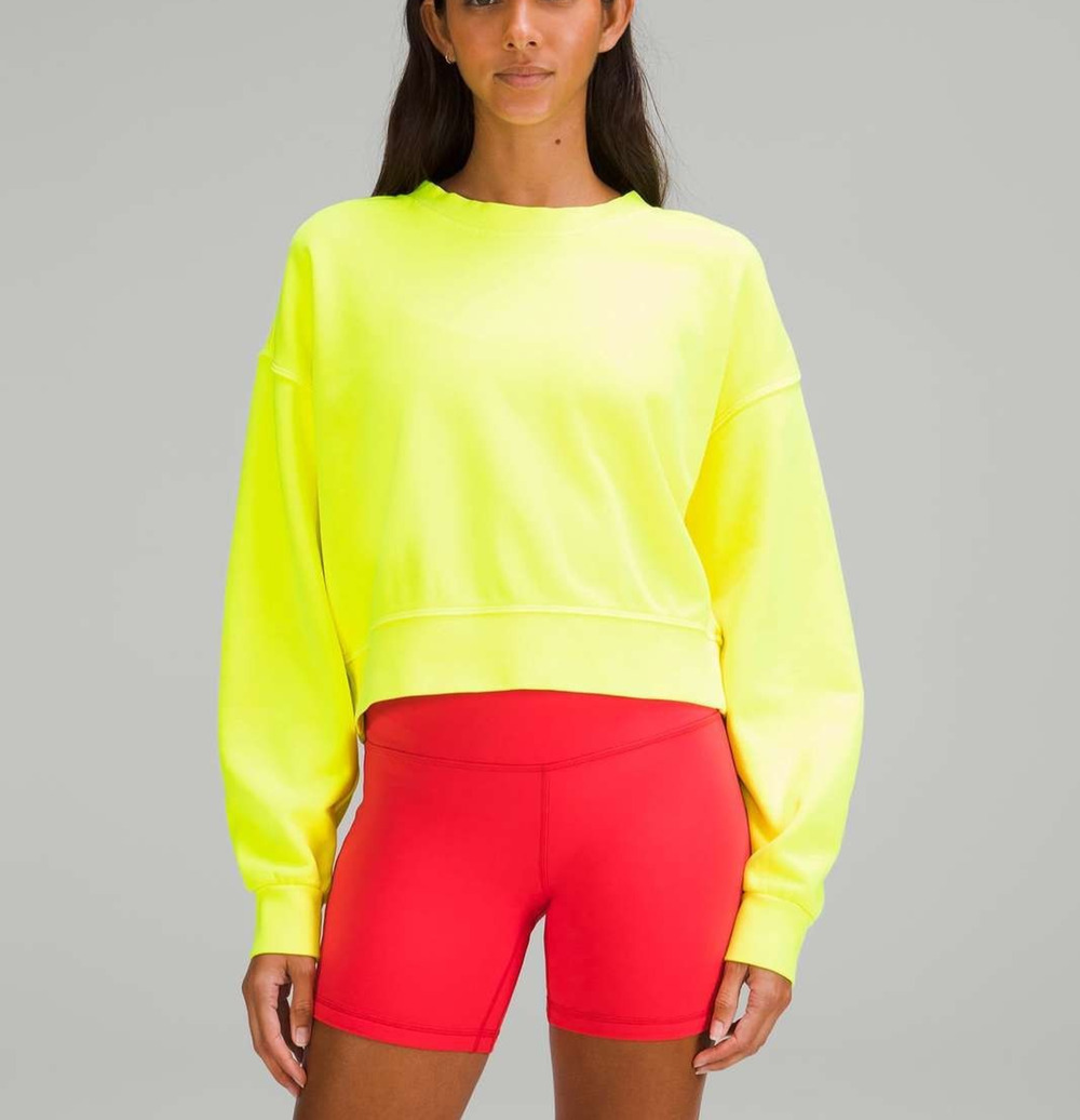 lululemon Perfectly Oversized Crop Y2K Crew Neck Highlight Yellow Medium A010468